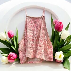 Free People Bohemian Spiritual Western Country Earthy Pattern Crop Top